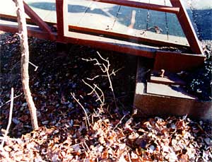 Closeup photograph of footbridge